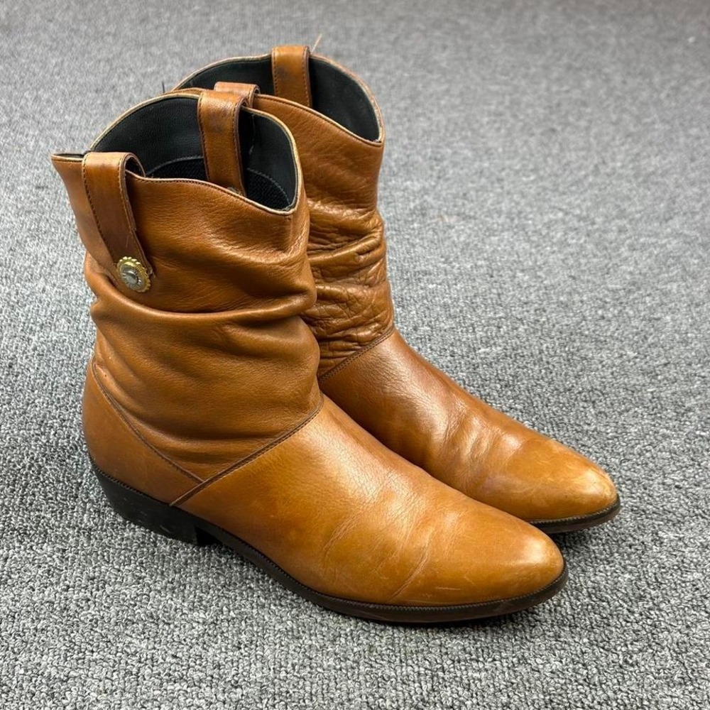 Vintage Dingo Slouchy Brown Leather Western Cowgirl Boots Women's Size 6